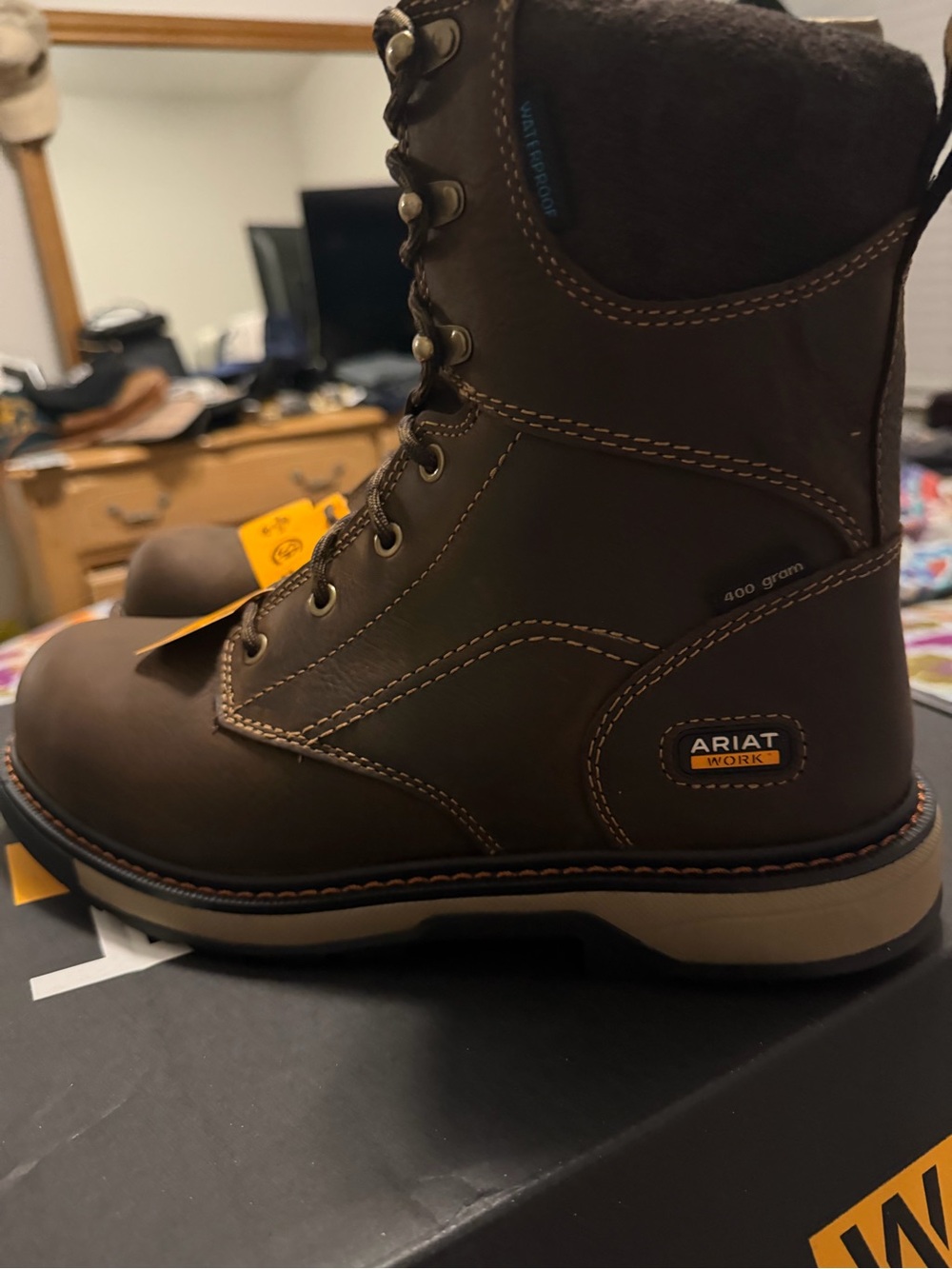 Ariat Women's Lace-Up Work Boots - Dark Brown NWT Size 10 waterproof insulated